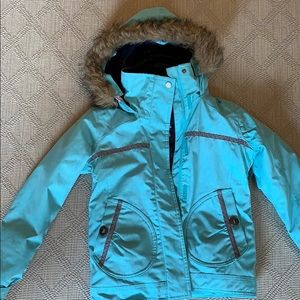 Blue kids size 8 roxy ski jacket